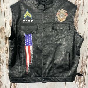 USA croc print motorcycle men’s 3XL vest